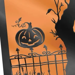 Pumpkin on Wrought Iron Fence Halloween Card