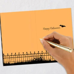 Pumpkin on Wrought Iron Fence Halloween Card