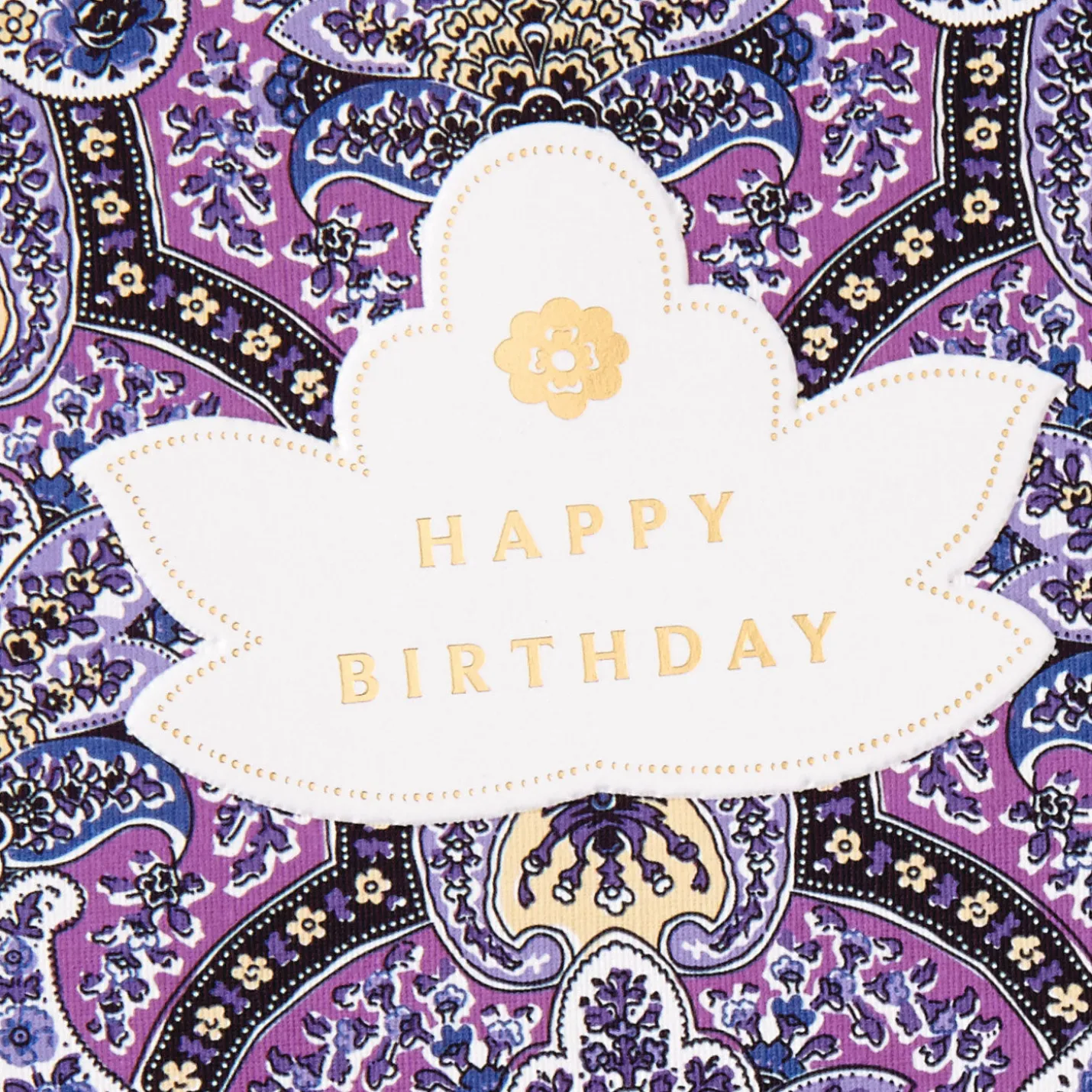 Purple Paisley Golden Moments Birthday Card