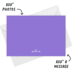 Purple Simply Floral Flat Wedding Thank You Photo Card
