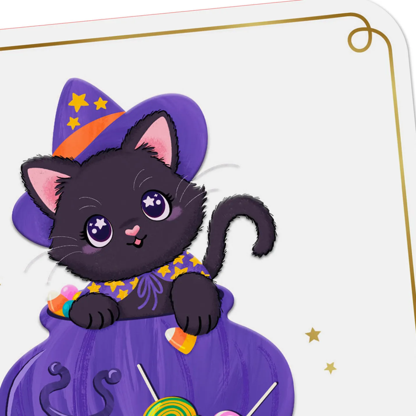Purr-fect Cutie Cat Halloween Card for Great-Granddaughter