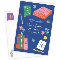 Puzzles and Books Custom Birthday Card