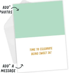 Queen of 16 Custom Birthday Card