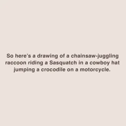 Raccoon, Sasquatch and Motorcycle Funny Birthday Card for Him