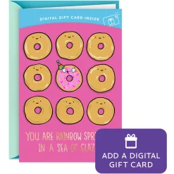 Rainbow Sprinkles Donut Gift Card Greeting Funny Birthday Card