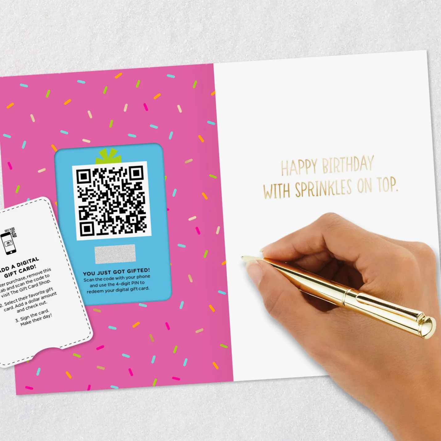 Rainbow Sprinkles Donut Gift Card Greeting Funny Birthday Card