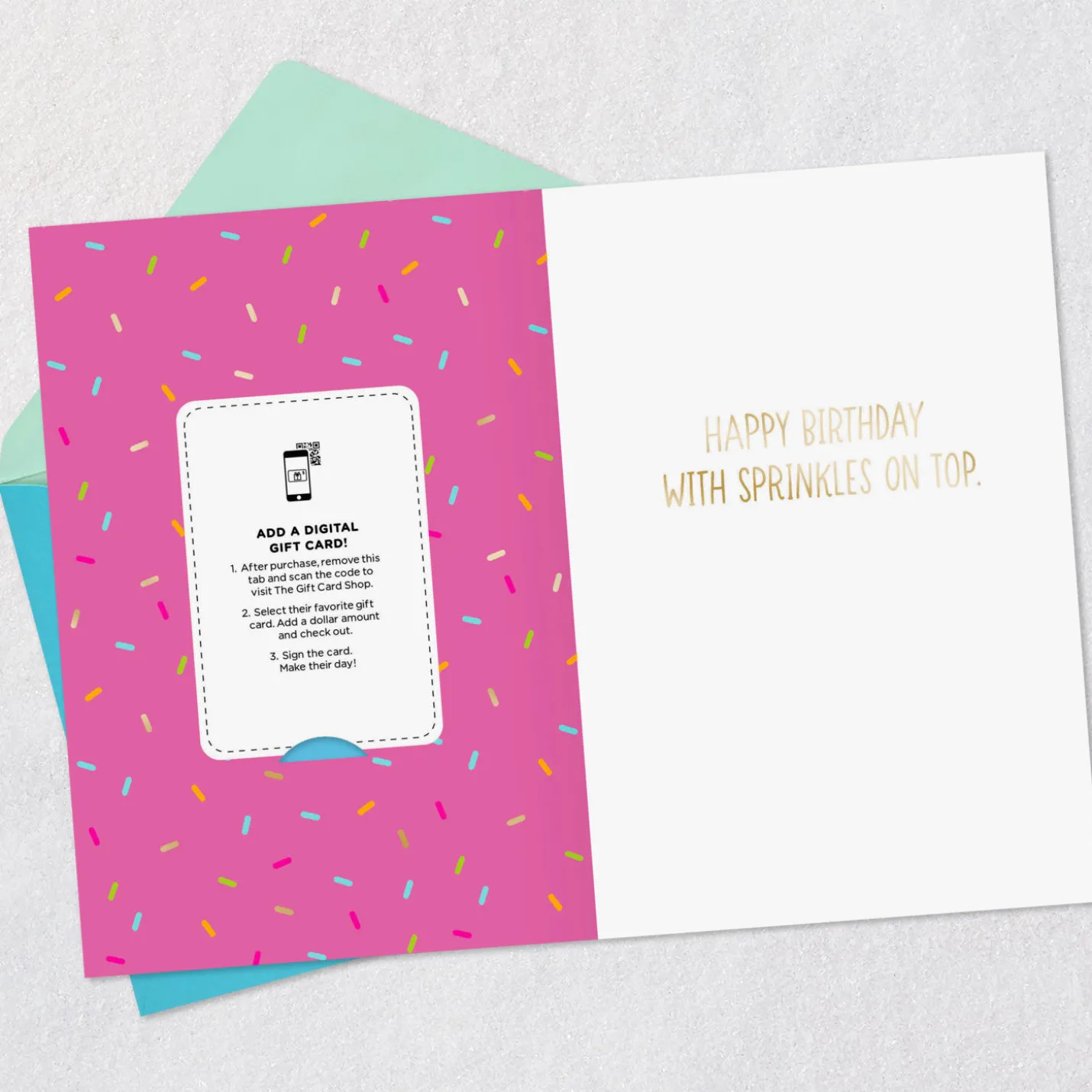 Rainbow Sprinkles Donut Gift Card Greeting Funny Birthday Card