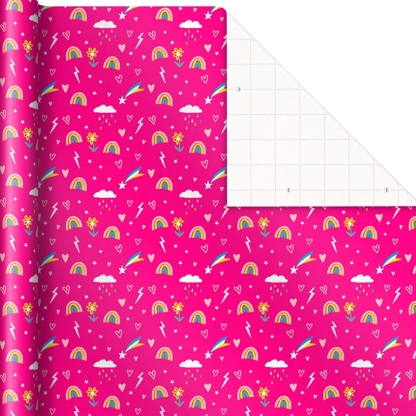Rainbows, Dinos and Happy Wishes 3-Pack Wrapping Paper Roll Bundle, 75 sq. ft. total