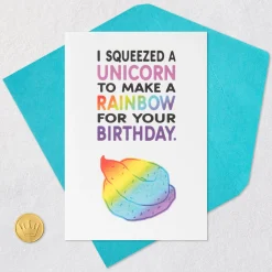 Rainbow Unicorn Poop Funny Birthday Card