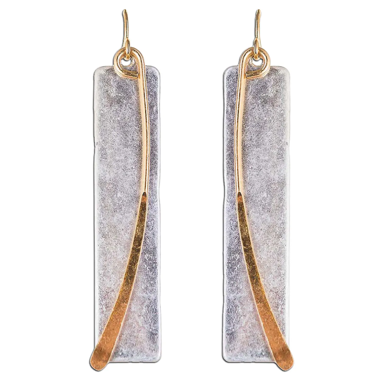 Rain Jewelry Bar and Arc Mixed Metal Drop Earrings