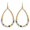Rain Jewelry Beaded Teardrop Gold Metal Earrings