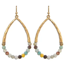 Rain Jewelry Beaded Teardrop Gold Metal Earrings