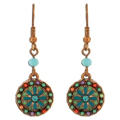 Rain Jewelry Blue Enamel Flower Drop Earrings
