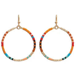 Rain Jewelry Colorful Seed Bead Hoop Earrings