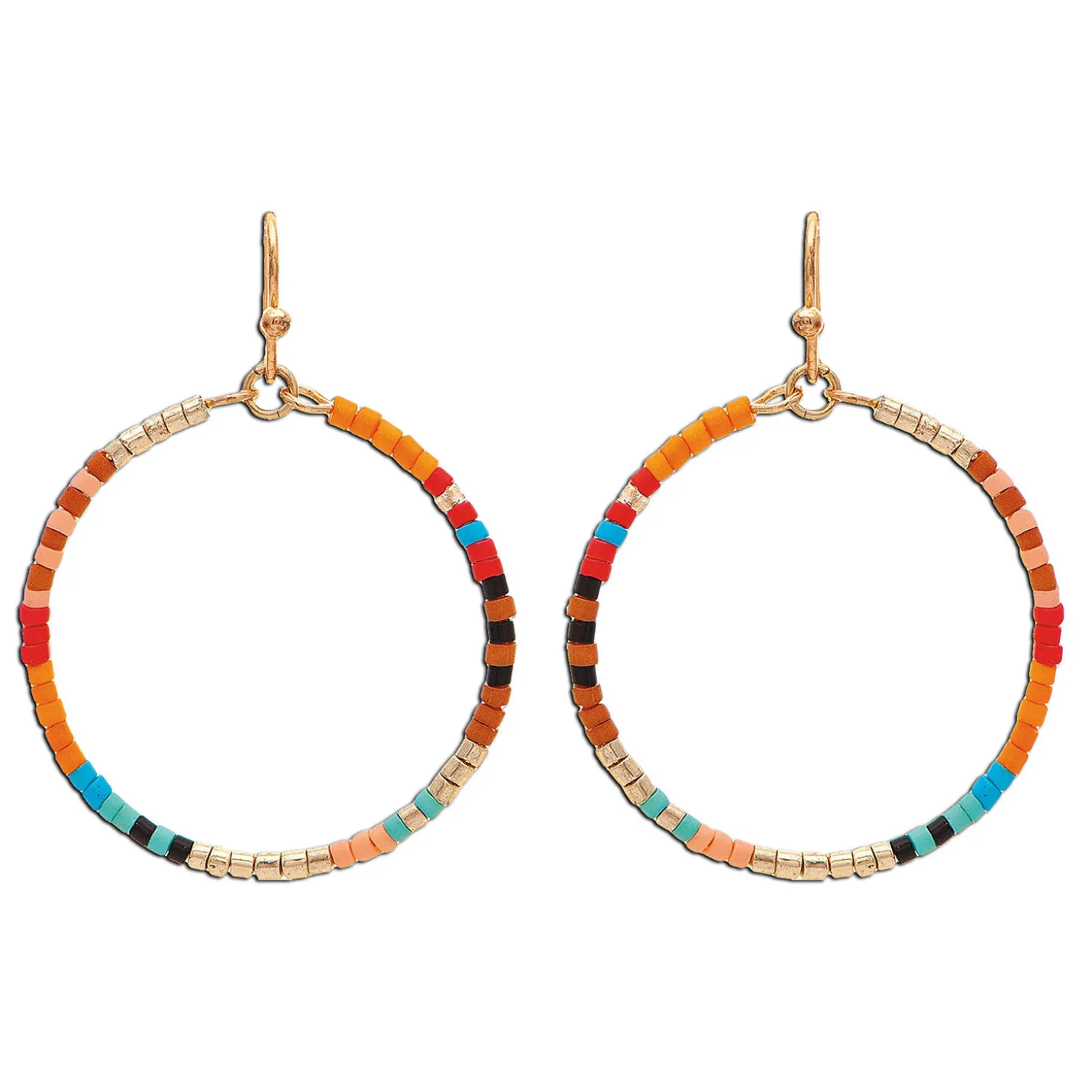 Rain Jewelry Colorful Seed Bead Hoop Earrings