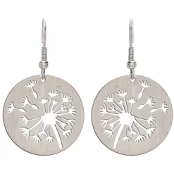 Rain Jewelry Dandelion Cutout Silver Metal Earrings