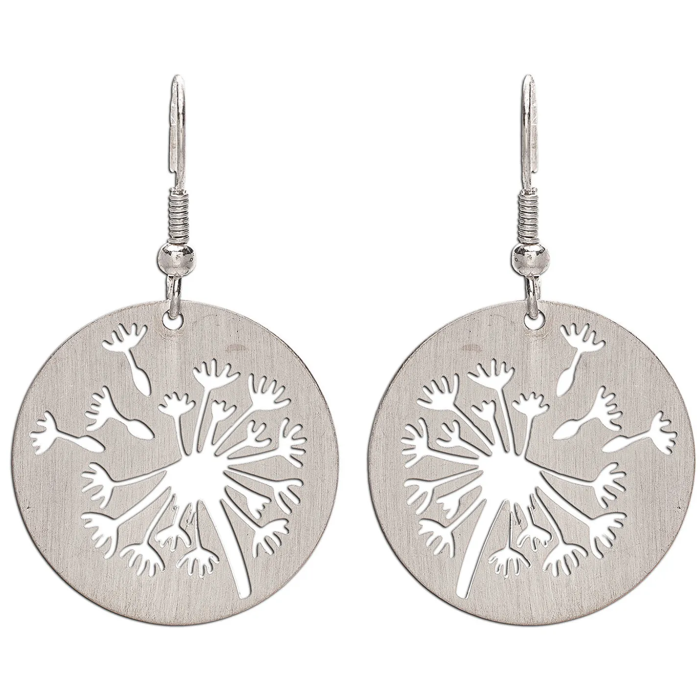 Rain Jewelry Dandelion Cutout Silver Metal Earrings