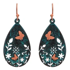 Rain Jewelry Flower Cutout Teardrop Earrings