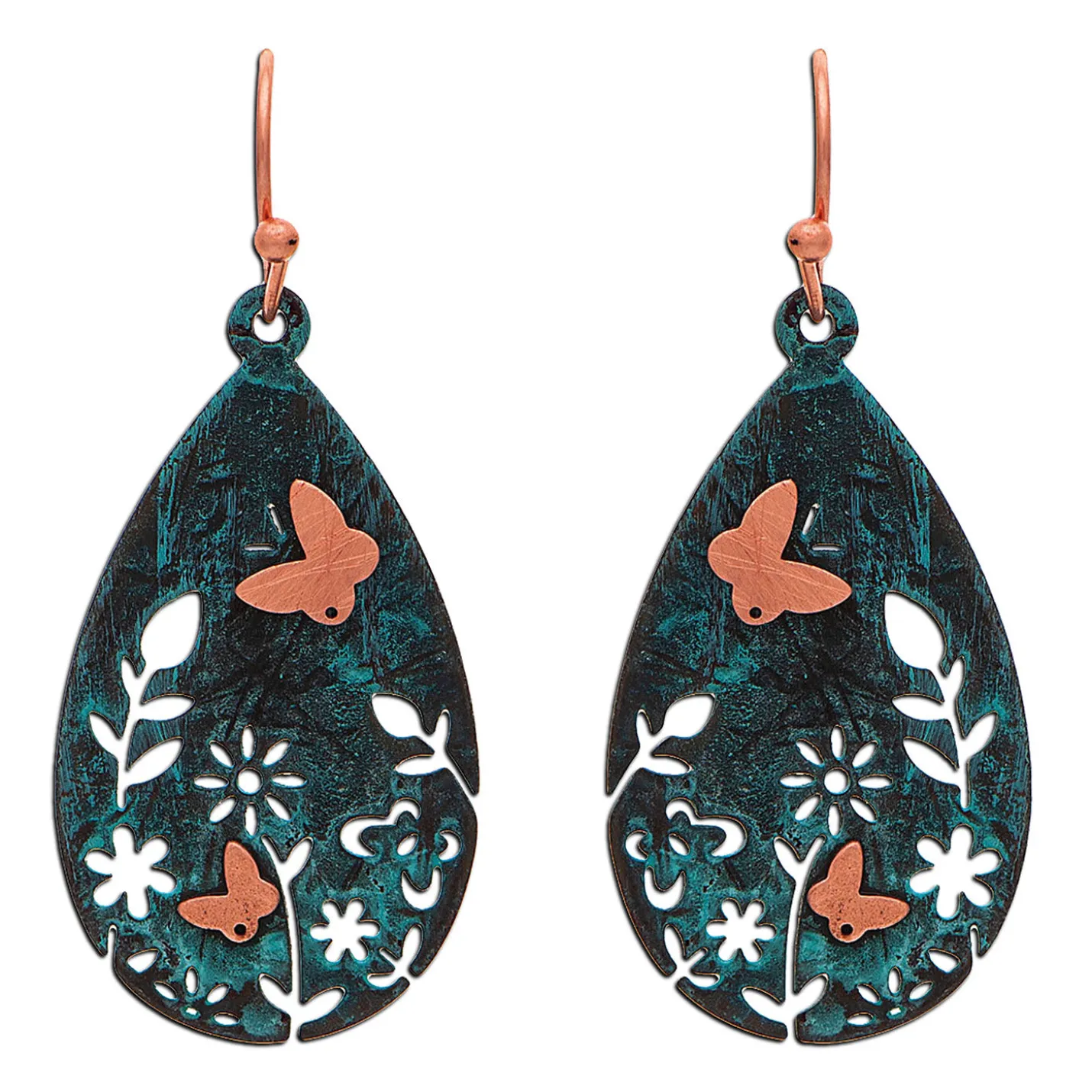 Rain Jewelry Flower Cutout Teardrop Earrings