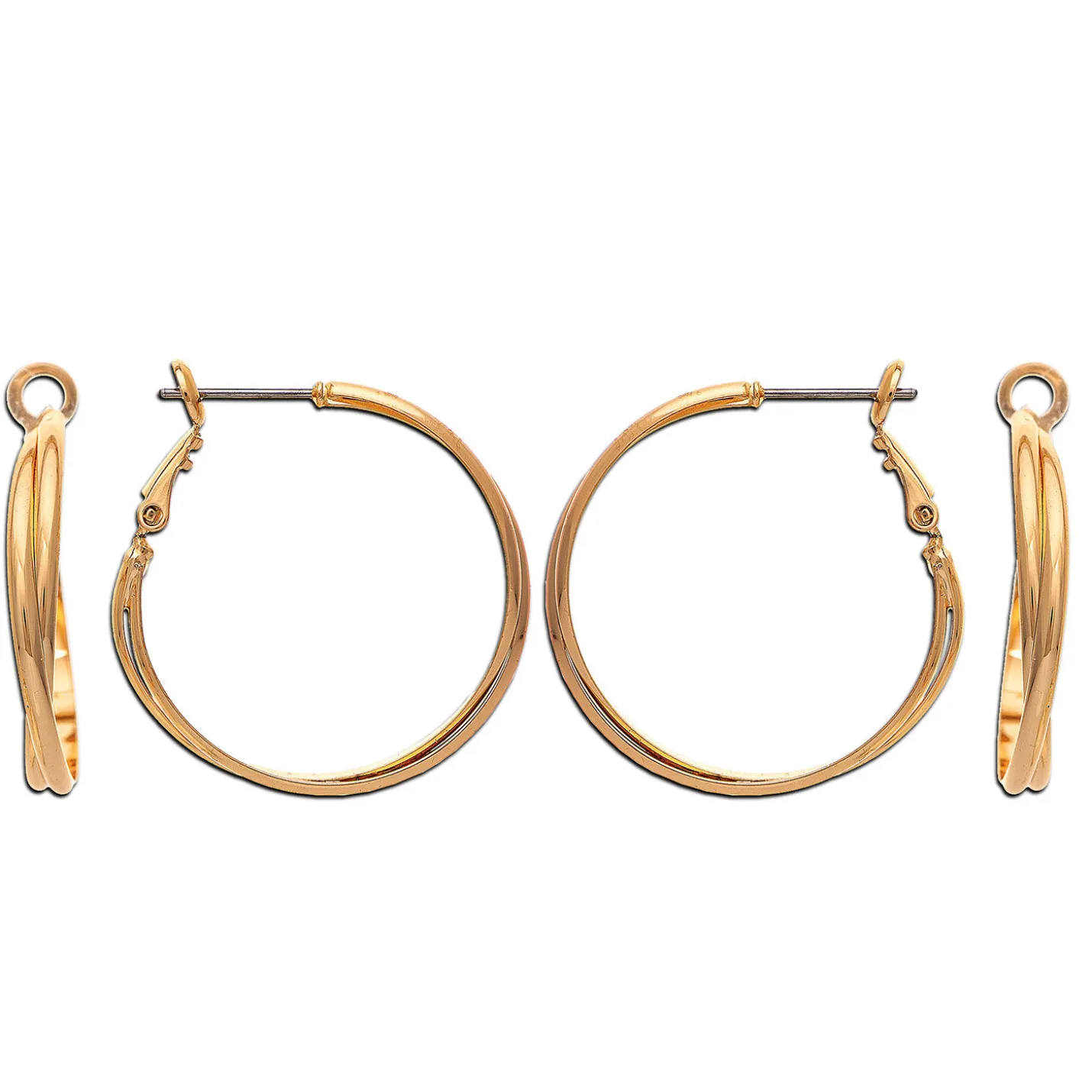 Rain Jewelry Gold Metal Twisted Hoop Earrings
