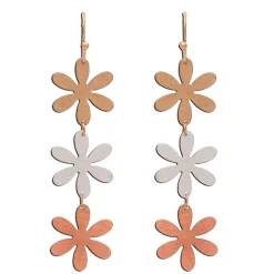 Rain Jewelry Mixed Metal Linked Flower Earrings
