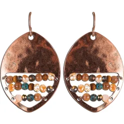 Rain Jewelry Oval Abacus Beaded Copper Earrings