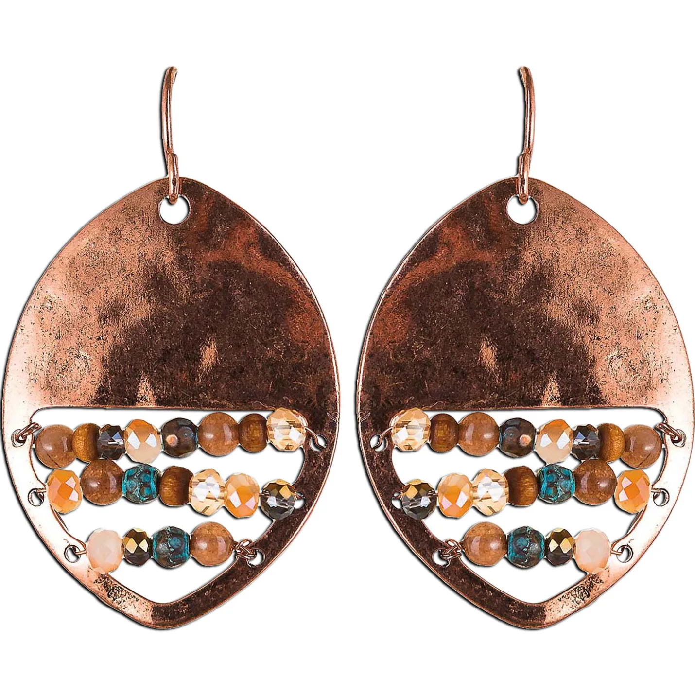 Rain Jewelry Oval Abacus Beaded Copper Earrings