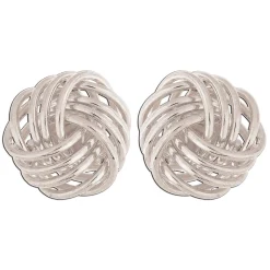 Rain Jewelry Silver Wire Love Knot Stud Earrings
