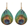 Rain Jewelry Small Peacock Feather Printed Earrings