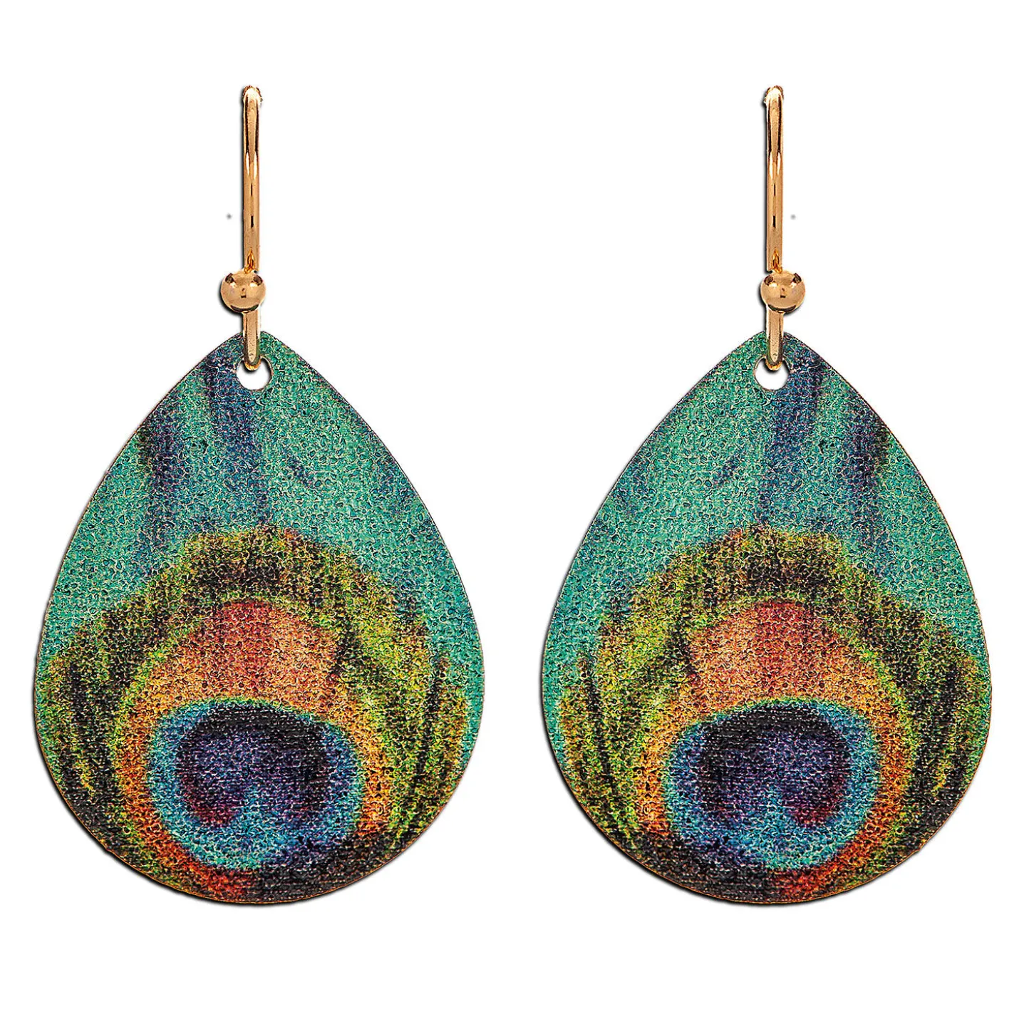 Rain Jewelry Small Peacock Feather Printed Earrings