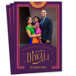 Rangoli Medallion Flat Diwali Photo Card