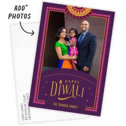 Rangoli Medallion Flat Diwali Photo Card