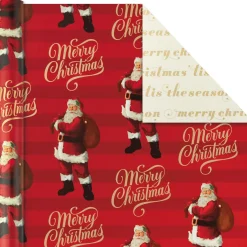 Red and Gold 3-Pack Reversible Christmas Wrapping Paper, 120 sq. ft.