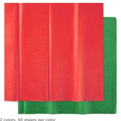 Red and Green 2-Pack Bulk Tissue Paper, 100 sheets