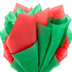 Red and Green 2-Pack Bulk Tissue Paper, 100 sheets