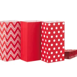Red Assorted Paper Goodie Bags, Pack of 30