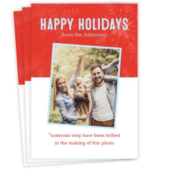 Red, Blue and White Flat Holiday Photo Card