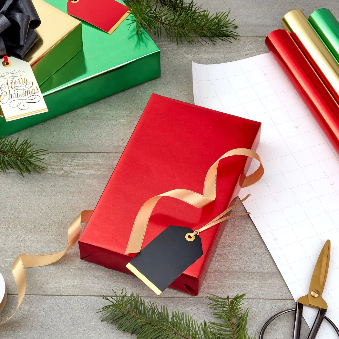 Red, Green, Gold Foil 3-Pack Christmas Wrapping Paper, 60 sq. ft.