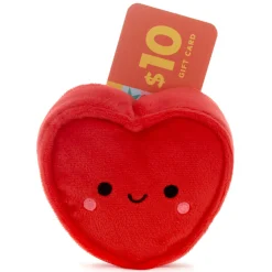 Red Heart With Pocket Plush Gift Card Holder
