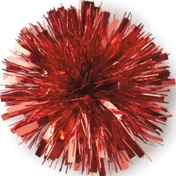 Red Metallic Pom Pom Gift Bow, 7"
