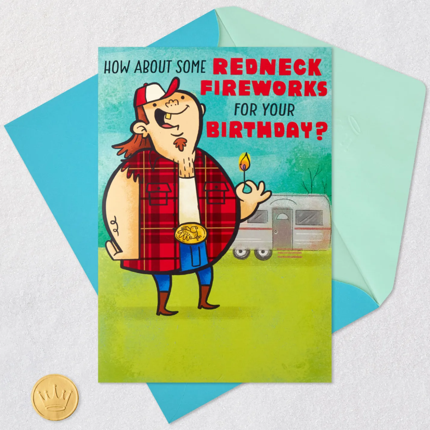 Redneck Fireworks Funny Birthday Card with Sound