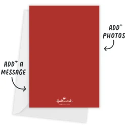 Red Nordic Woodland Flat Christmas Photo Card