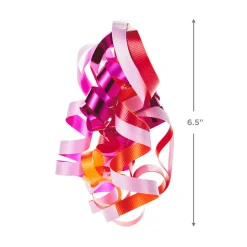 6 1/2" Red/Orange/Pink Curly Ribbon Gift Bow
