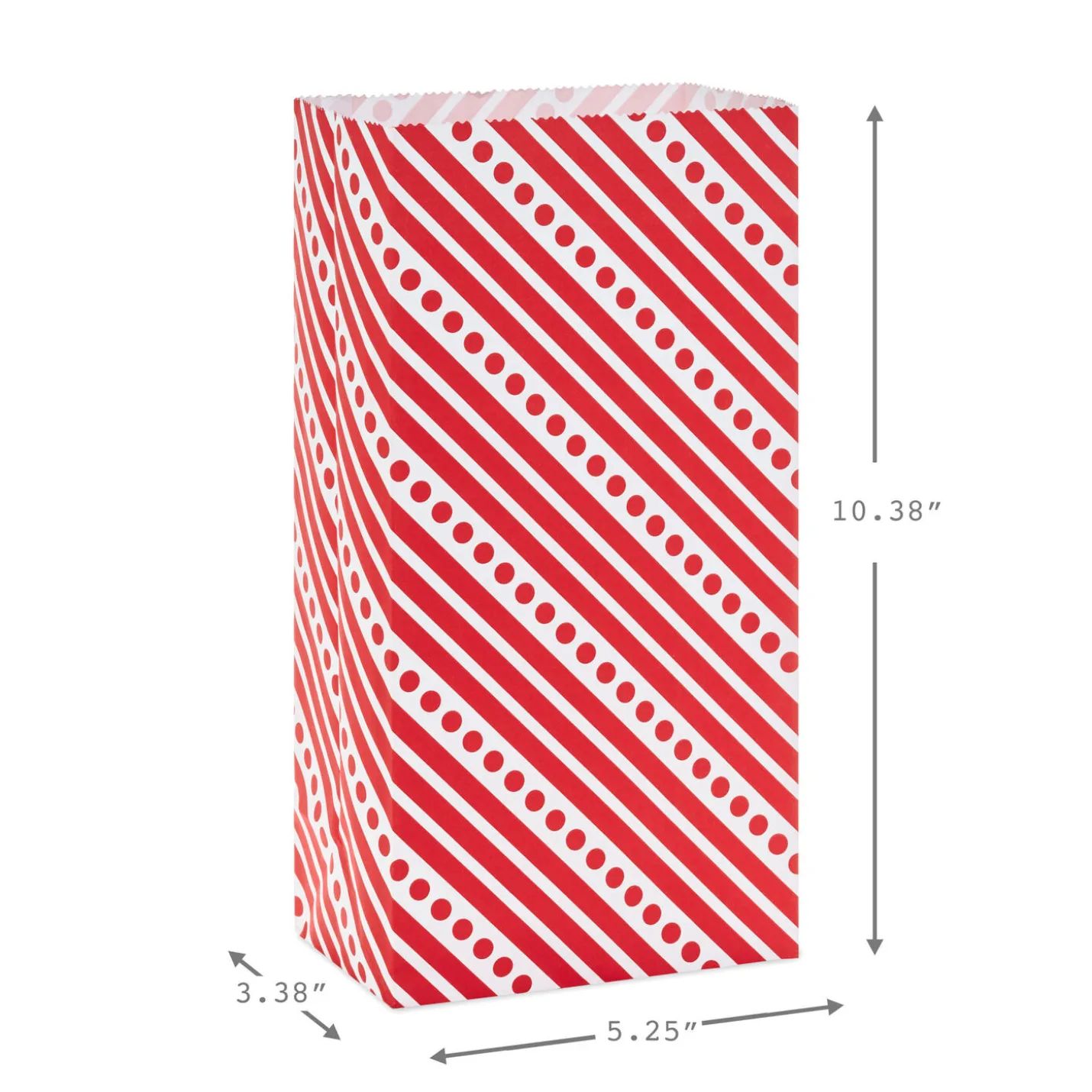 Red Paper Goodie Bags With Labels, Pack of 30