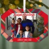 Red Plaid Metal Personalized Ornament, Custom Photo and Text