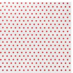Red Polka Dots on White Tissue Paper, 6 sheets