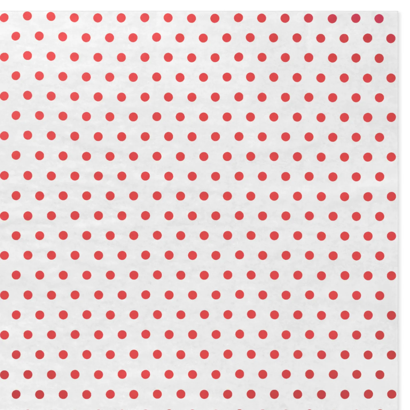 Red Polka Dots on White Tissue Paper, 6 sheets