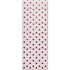 Red Polka Dots on White Tissue Paper, 6 sheets