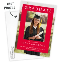 Red Spotlight Frame Flat Graduation Party Invitation