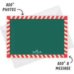 Reindeer Face Funny Flat Christmas Photo Card